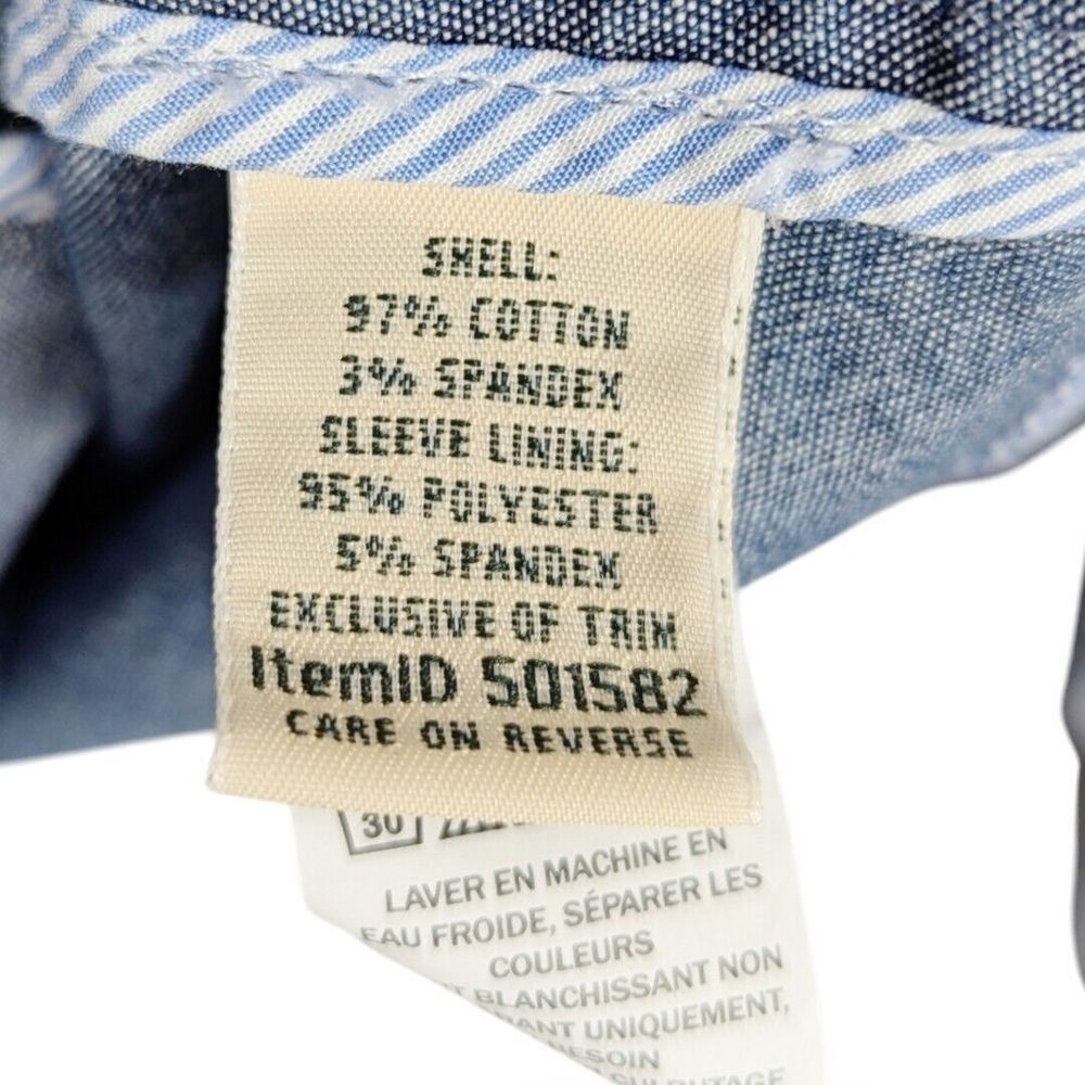 LL Bean Women's Blazer XS 2 Buttons Chambray Jacket Preppy Career Office - Picture 5 of 5